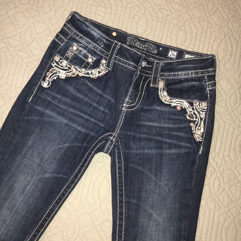 Miss Me skinny jeans with iridescent stones